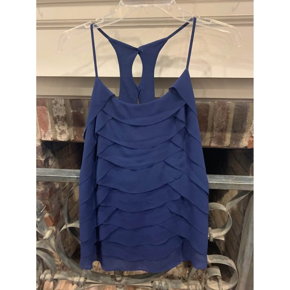 NEW Naked Zebra Blue tank top, small, racer back (bin P)